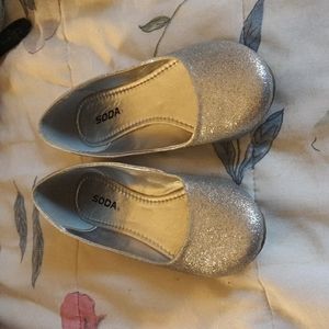 Silver Glitter flats